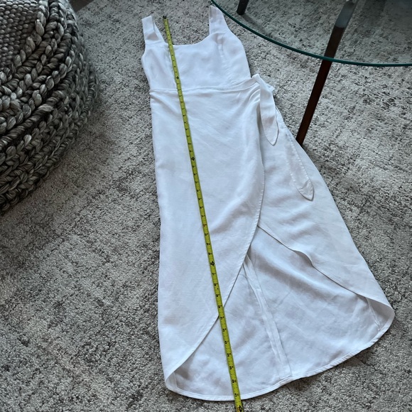 Aritzia Wilfred Saturn White Linen new Midi Formal Evening Vacation Dress Sz 00 - Picture 15 of 17